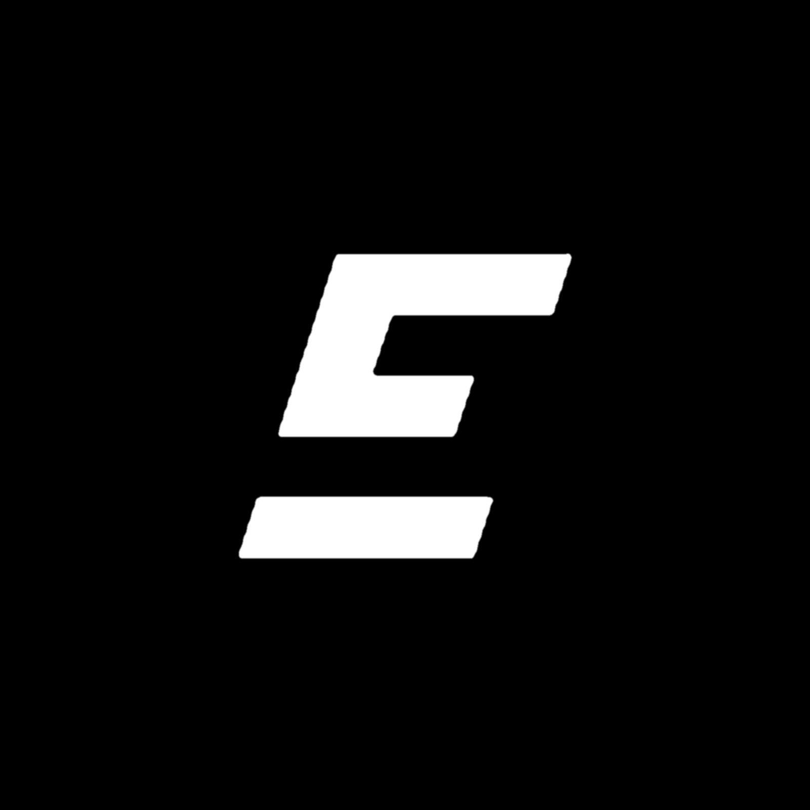 белый символ emcd на чёрном фоне